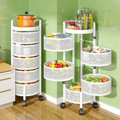 3/4/5 Tier Rotating Storage Baskets Rack