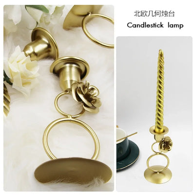 Golden Romantic Ring Candle Holder