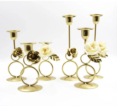 Golden Romantic Ring Candle Holder