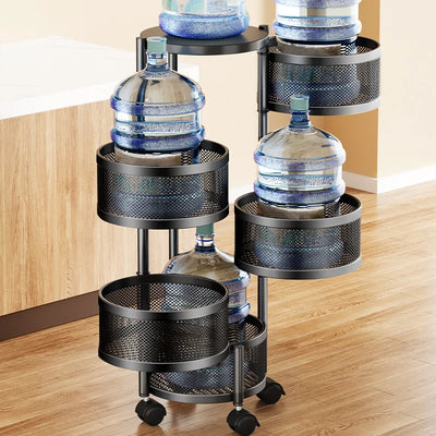 3/4/5 Tier Rotating Storage Baskets Rack