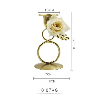 Golden Romantic Ring Candle Holder