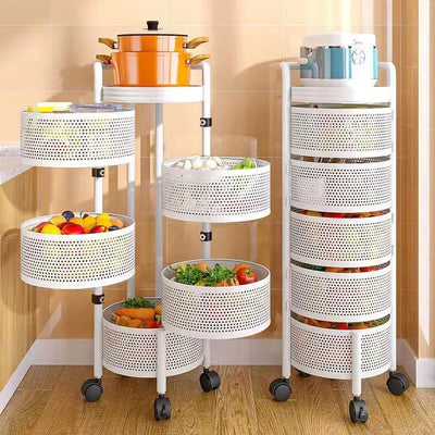 3/4/5 Tier Rotating Storage Baskets Rack