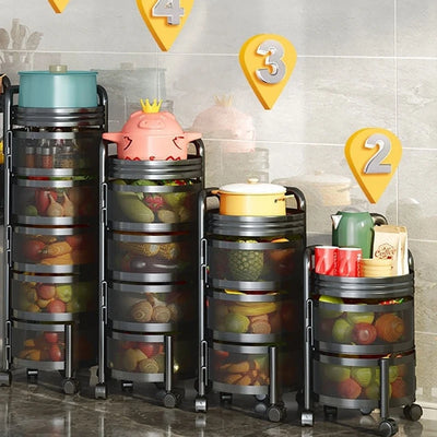 3/4/5 Tier Rotating Storage Baskets Rack