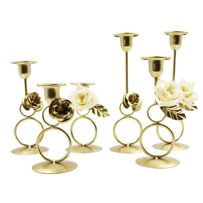 Golden Romantic Ring Candle Holder